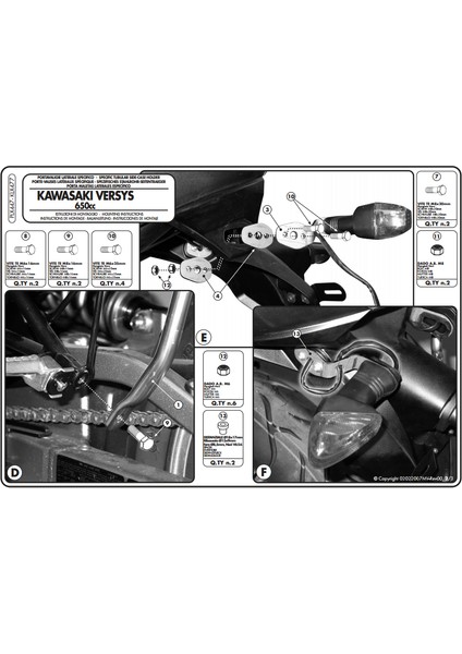 KLX447 Kawasakı Versy 650 (06-09) Yan Çanta Taşıyıcı modelleri