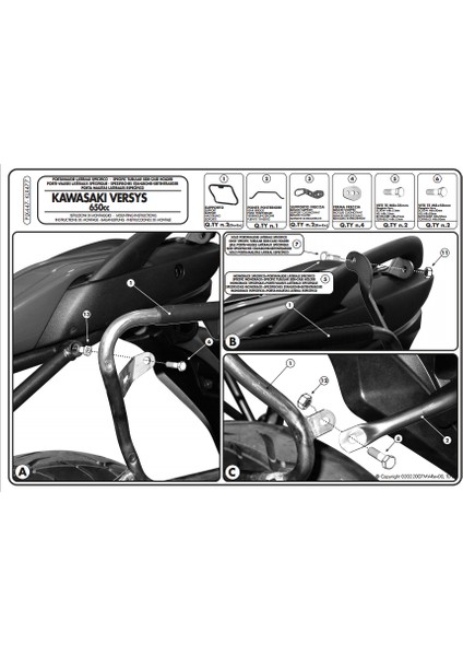 KLX447 Kawasakı Versy 650 (06-09) Yan Çanta Taşıyıcı fırsatları