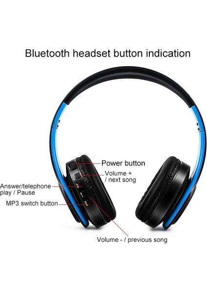 LPT660 Katlanır Bluetooth Kulaklık  - Mavi (Yurt Dışından)