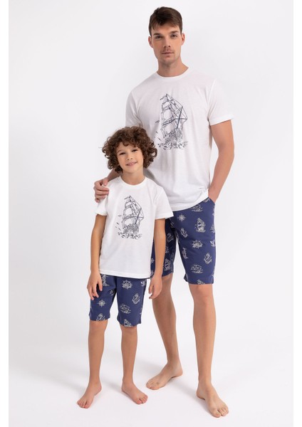 Sailor Krem Lacivert Erkek Çocuk Bermuda Takım fiyatları