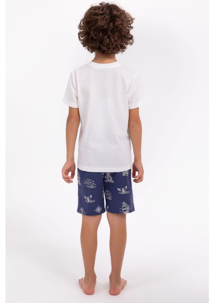 Sailor Krem Lacivert Erkek Çocuk Bermuda Takım indirimleri