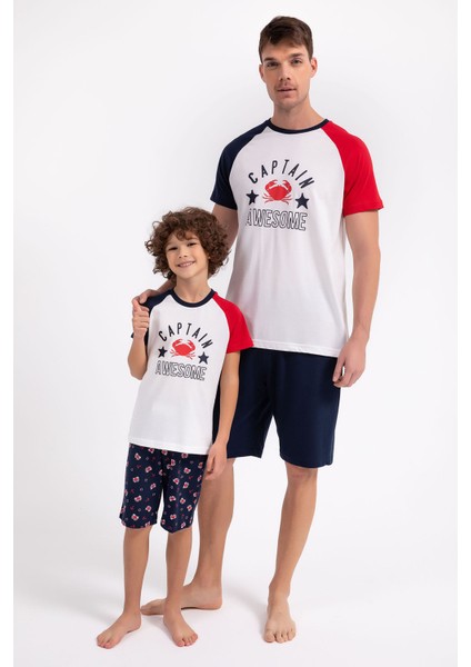Captain Awesome Krem Erkek Çocuk Bermuda Takım fiyatları