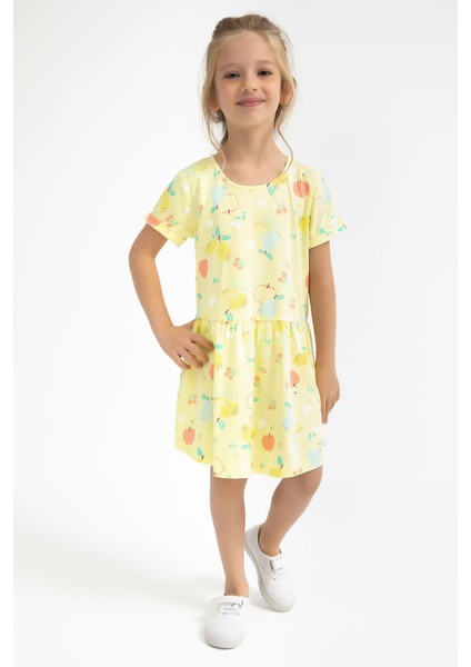 Fruits Açık Sarı Kız Çocuk Elbise