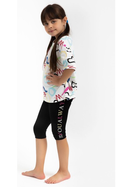 Be You Always Krem Kız Çocuk Kapri Tayt Takım modelleri