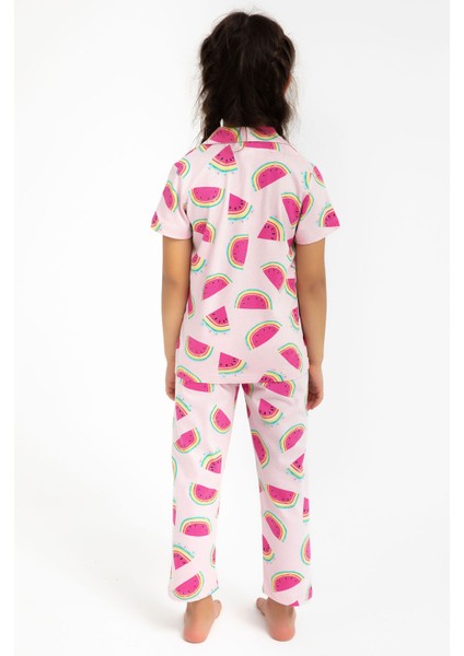 Watermelon Açık Pembe Kız Çocuk Gömlek Pijama Takımı indirimleri