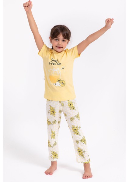 Sweet As Can Bee Açık Sarı Kız Çocuk Pijama Takımı modelleri