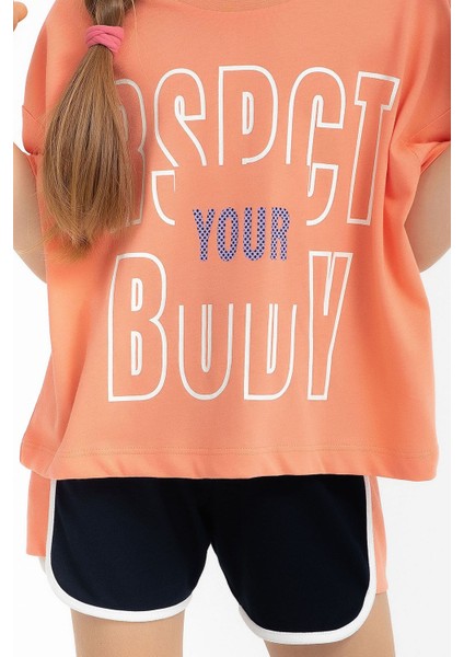 Respect Your Body Coral Kız Çocuk Şort Takım modelleri