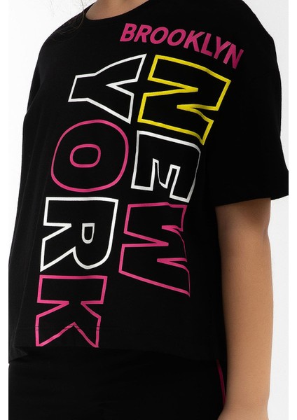 Newyork Siyah Kız Çocuk Bermuda Tayt Takım modelleri