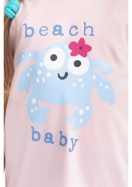 Beach Baby Açık Pembe Kız Çocuk Pijama Takımı modelleri