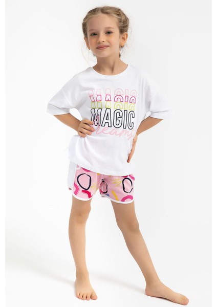 Magic Dream Beyaz Kız Çocuk Şort Takım modelleri