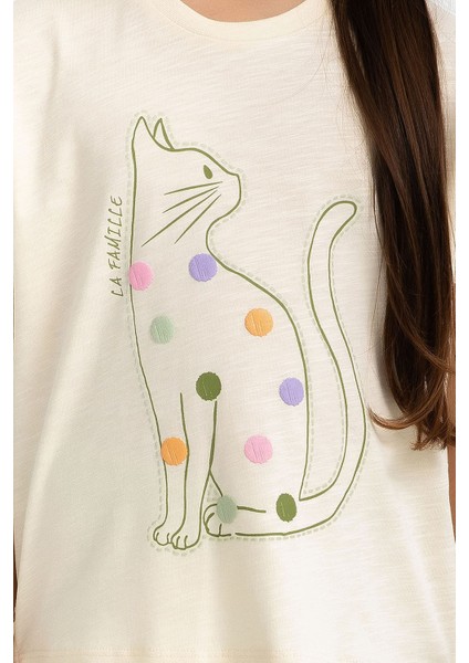 Cat Fil Dişi Kız Çocuk Kapri Takım modelleri