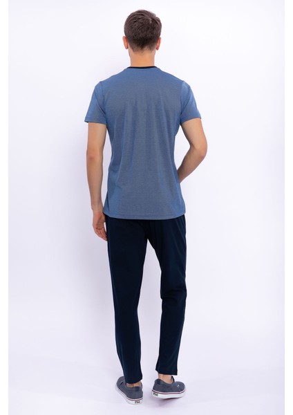 Düğmeli Navy Erkek Pijama Takımı indirimleri