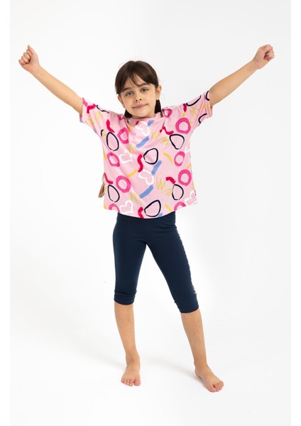 Be You Always Pembe Kız Çocuk Kapri Tayt Takım