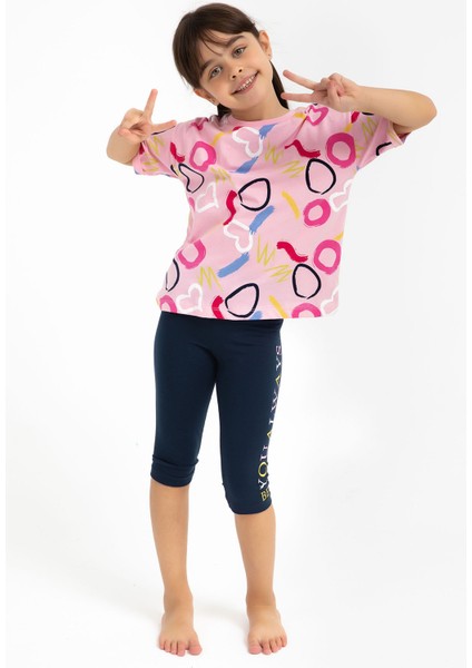 Be You Always Pembe Kız Çocuk Kapri Tayt Takım modelleri