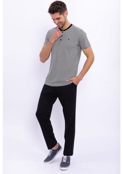 Düğmeli Krem Erkek Pijama Takımı