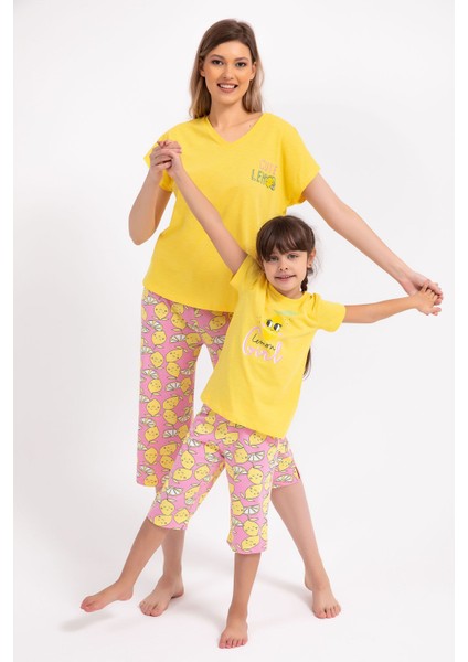 Lemon Girl Sarı Kız Çocuk Kapri Takım