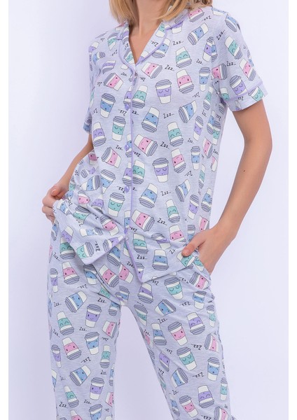 Eat Sleep Coffee Repeat Grimelanj Gömlek Pijama Takımı fırsatları