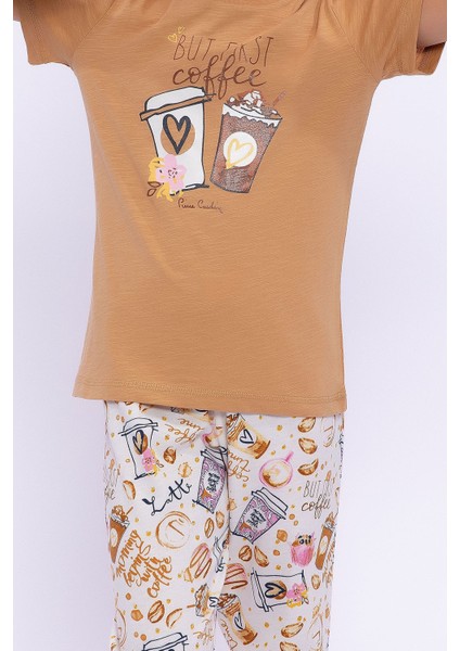 But First Coffee Camel Kız Çocuk Pijama Takımı