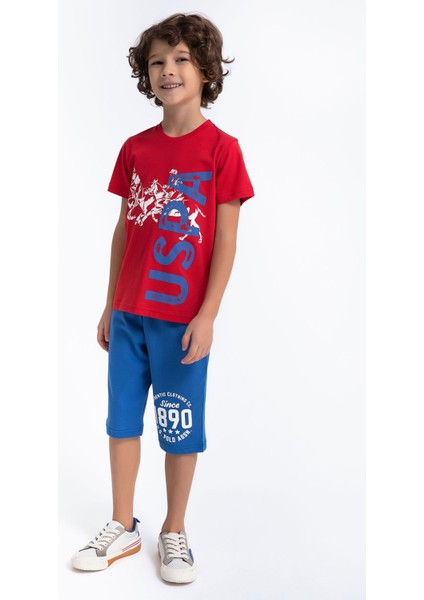Authentic Clothing Kırmızı Erkek Çocuk Kapri Takım