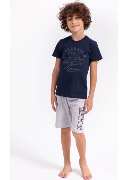 Classic Style Lacivert Erkek Çocuk Bermuda Takım