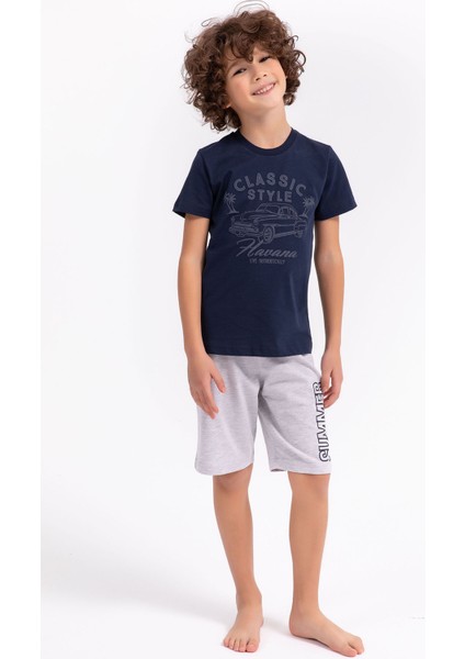 Classic Style Lacivert Erkek Çocuk Bermuda Takım modelleri