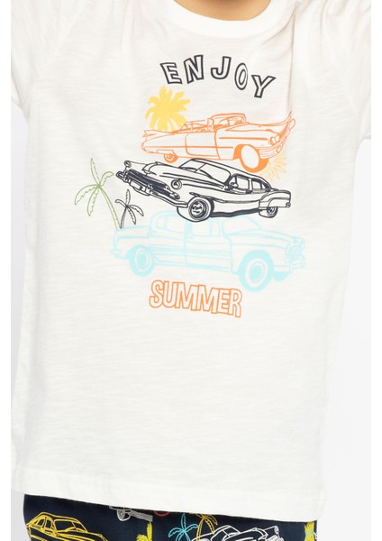 Enjoy Summer Krem Erkek Çocuk Bermuda Takım
