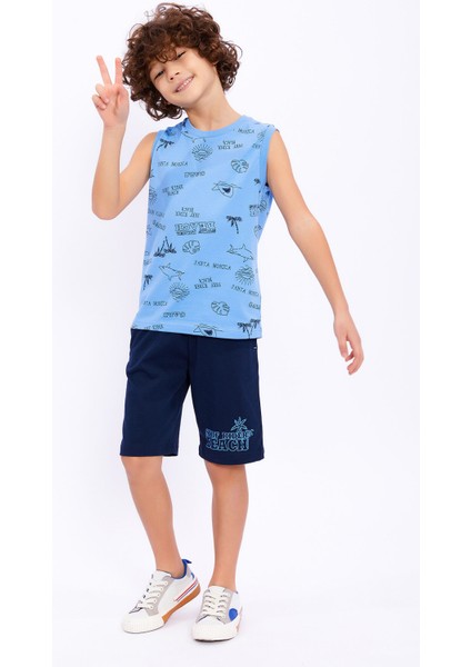 Surf Rider Beach Indigo Erkek Çocuk Bermuda Takım fırsatları