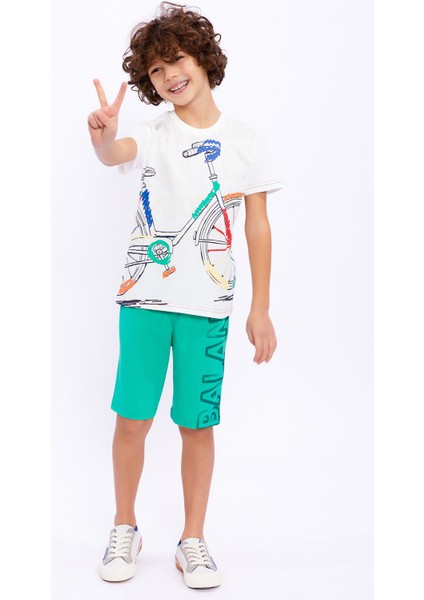 Bike Krem Erkek Çocuk Bermuda Takım