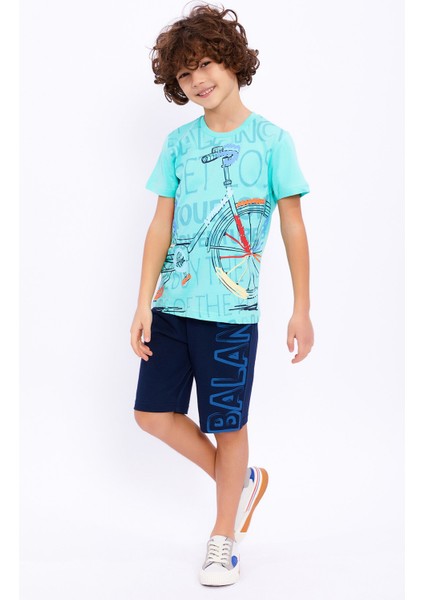 Bike Su Yeşili Erkek Çocuk Bermuda Takım