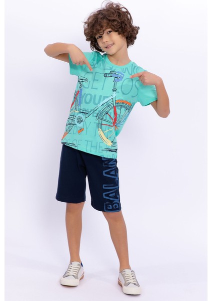Bike Su Yeşili Erkek Çocuk Bermuda Takım fiyatları