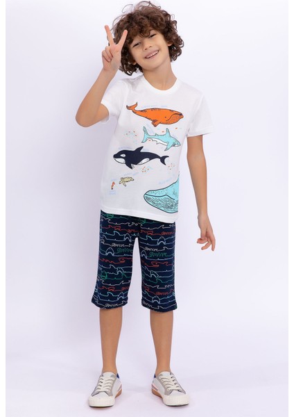 Blue Whale Krem Erkek Çocuk Kapri Takım fiyatları