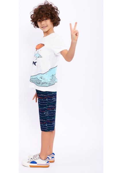 Blue Whale Krem Erkek Çocuk Kapri Takım indirimleri