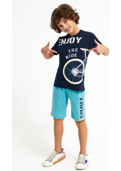 Enjoy Lacivert Erkek Çocuk Bermuda Takım