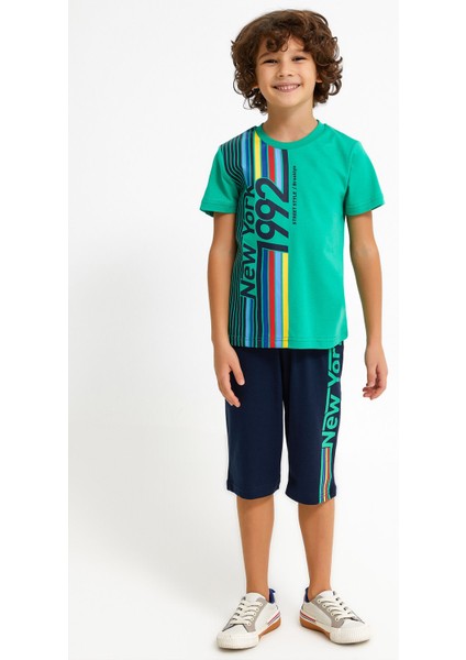 Newyork Kivi Yeşili Erkek Çocuk Kapri Takım modelleri