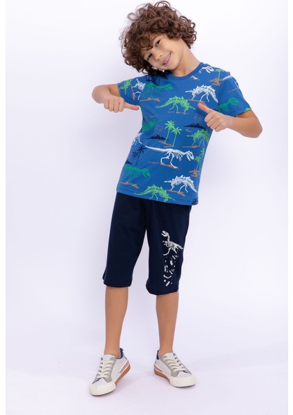 Dinosaur Cobalt Mavi Erkek Çocuk Bermuda Takım fiyatları