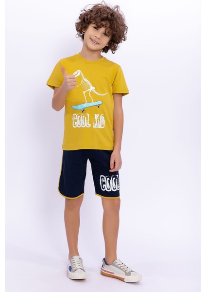 Cool Kid Safran Sarısı Erkek Çocuk Bermuda Takım
