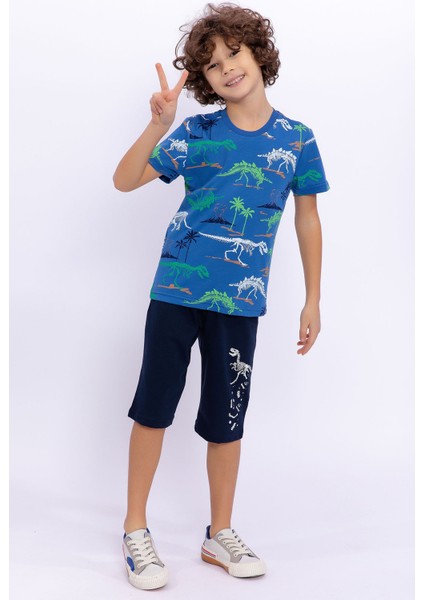 Dinosaur Cobalt Mavi Erkek Çocuk Bermuda Takım