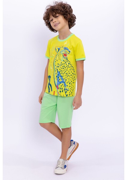 Rale Limon Sarısı Erkek Çocuk Bermuda Takım