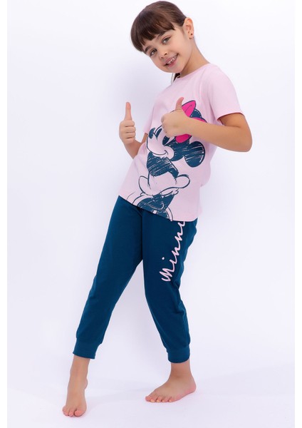 Açık Pembe Kız Çocuk Pijama Takımı