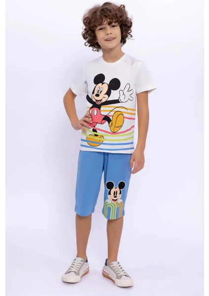 Mickey Mouse  Krem Erkek Çocuk Kapri Takım