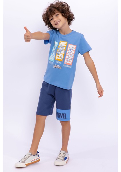 Avengers Marvel Indigo Erkek Çocuk Bermuda Takım