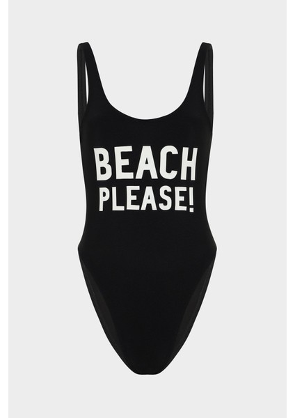 Beach Please ! Sloganlı Push Up Mayo