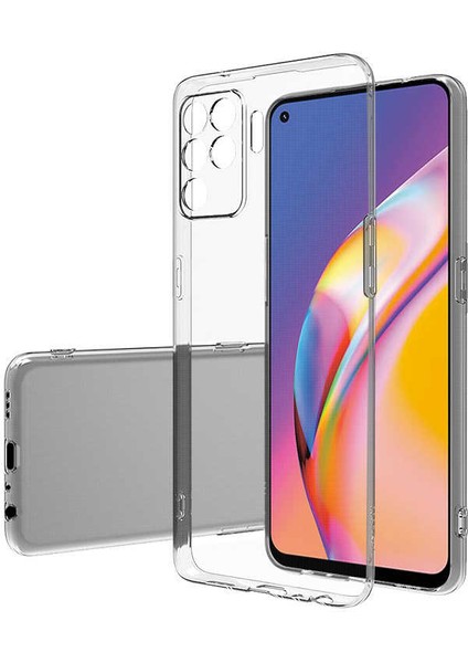 Oppo Reno 5 Lite Kılıf Kamera Korumalı Şeffaf Kapak Renksiz