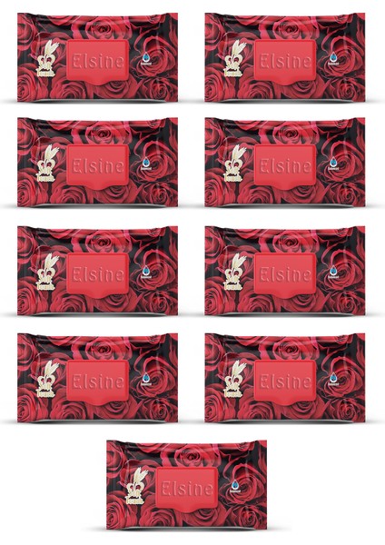 9 Paket Red Rose Islak Havlu Mendil 90 Adet Kapaklı Gül Kokulu