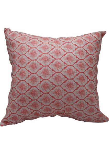 Melisa Damask Baskılı Duck Kumaş kırmızı Kırlent 45*45 cm - 808