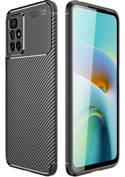 Xiaomi Redmi Note 11 4g Kılıf Negro Karbon Kamera Korumalı Silikon+Nano Glass Siyah