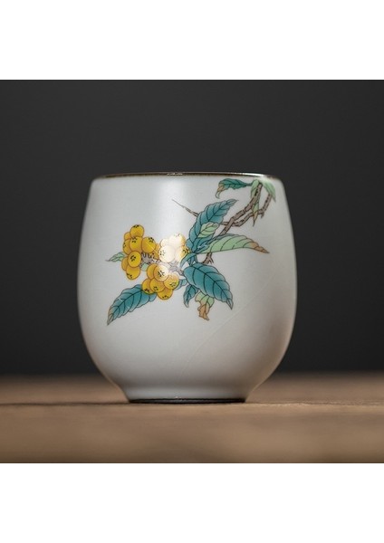1 Adet Çin Seramik Çay Kupası Beyaz Porselen Kung Fu Bardaklar Kolu ile Drinkware Şarap Kahve Kupa Teacup Toptan | Teacups (Pipa)