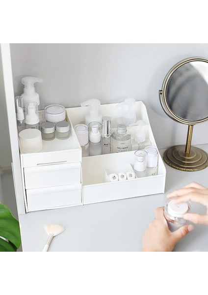 Makyaj Organizatör Kozmetik Banyo Organizatör Makyaj Kutusu Saklama Kapları Mücevher Kutusu Makyaj Çekmece Organizatörler Büyük Kapasite | Saklama Kutuları Ve;bidon modelleri