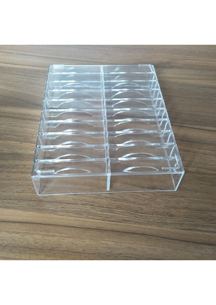 Şeffaf Akrilik Toz Kek Ekran Standı Durumda Mücevher Kutusu Makyaj Organizatör Kozmetik 20 Yuvaları Depolama Tutucu | Saklama Kutuları ve bidon