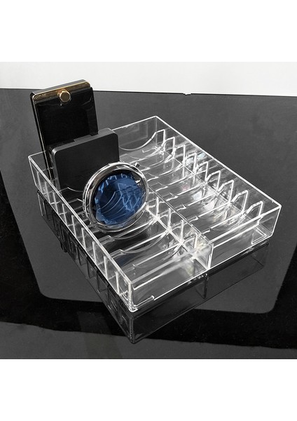 Şeffaf Akrilik Toz Kek Ekran Standı Durumda Mücevher Kutusu Makyaj Organizatör Kozmetik 20 Yuvaları Depolama Tutucu | Saklama Kutuları ve bidon fiyatları